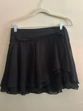 Aerie Black Layered Chiffon Skirt